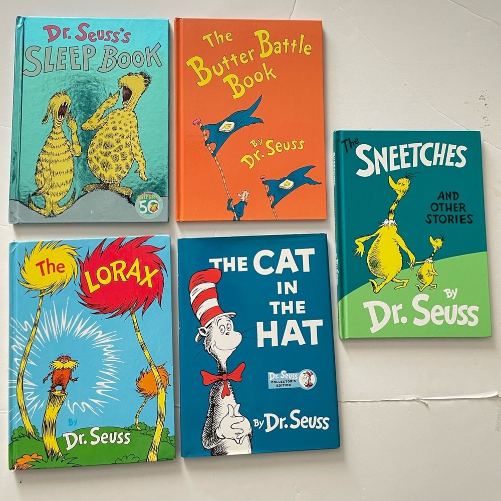 Lot of 5 Collection Dr. Seuss Children Story Books Hardcover